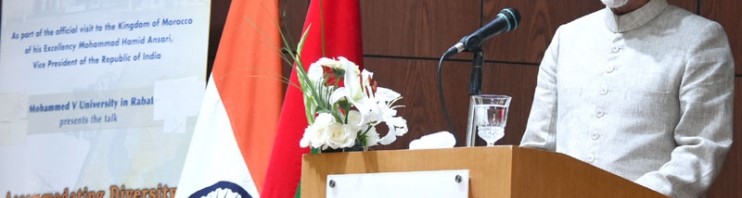 Hamid Ansari addressing at the Mohammed V University_121286