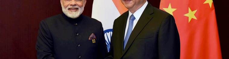 Astana: Prime Minister Narendra Modi and Chinese President Xi Jinping on the sidelines of the SCO Summit in Astana, Kazakhstan on Friday. PTI Photo (PTI6_9_2017_000052B)