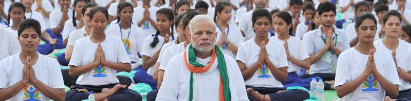 The Prime Minister, Shri Narendra Modi participates in the mass yoga demonstration at Rajpath on the occasion of International Yoga Day, in New Delhi on June 21, 2015.